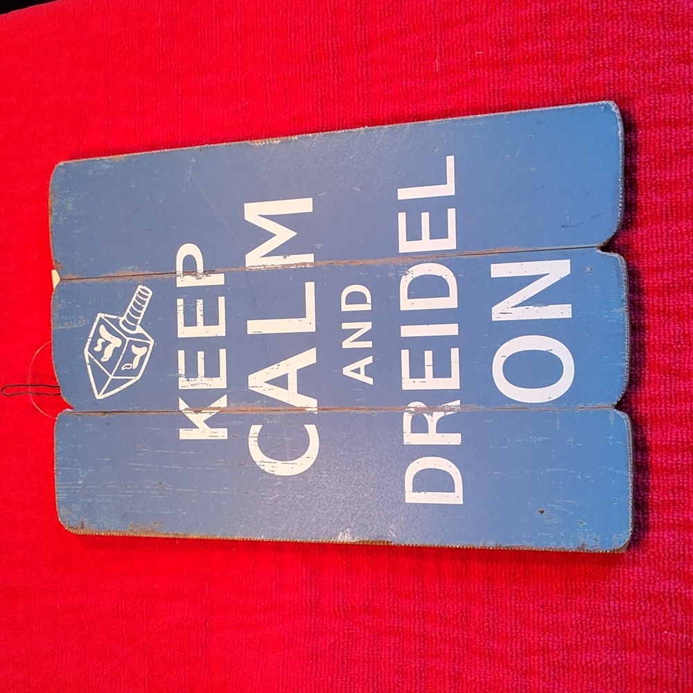 Ashland "Keep Calm and Dreidel On" Wooden Sign - NWT